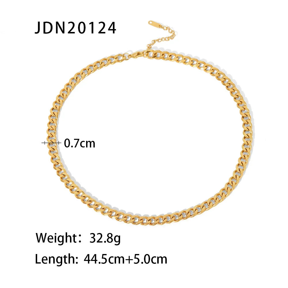 Zinnia Layered Gold Chain Necklace - JDN20124