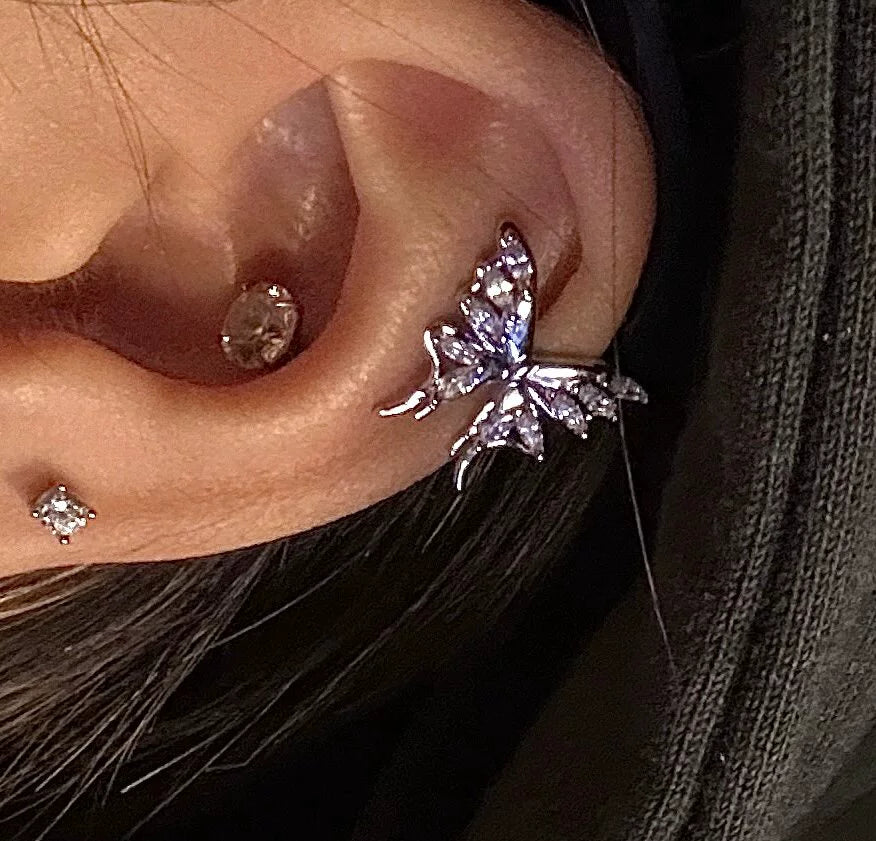 Hartlee Delicate Butterfly Stud - Single Butterfly (Hypoallergenic)