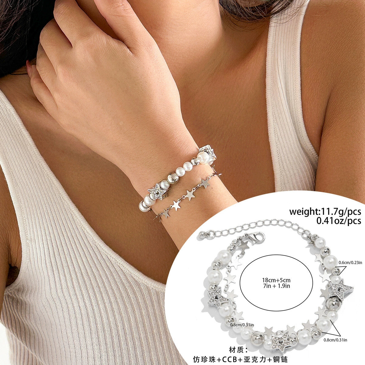 Maddyn Magnetic Charm Bracelets - Style 04 White K [TF4DOQPS]