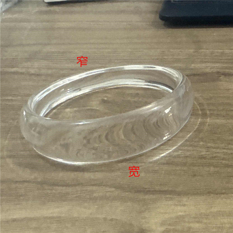Francesca Marble Resin Bracelet - Wide Narrow Transparent [EA6IRGQA]