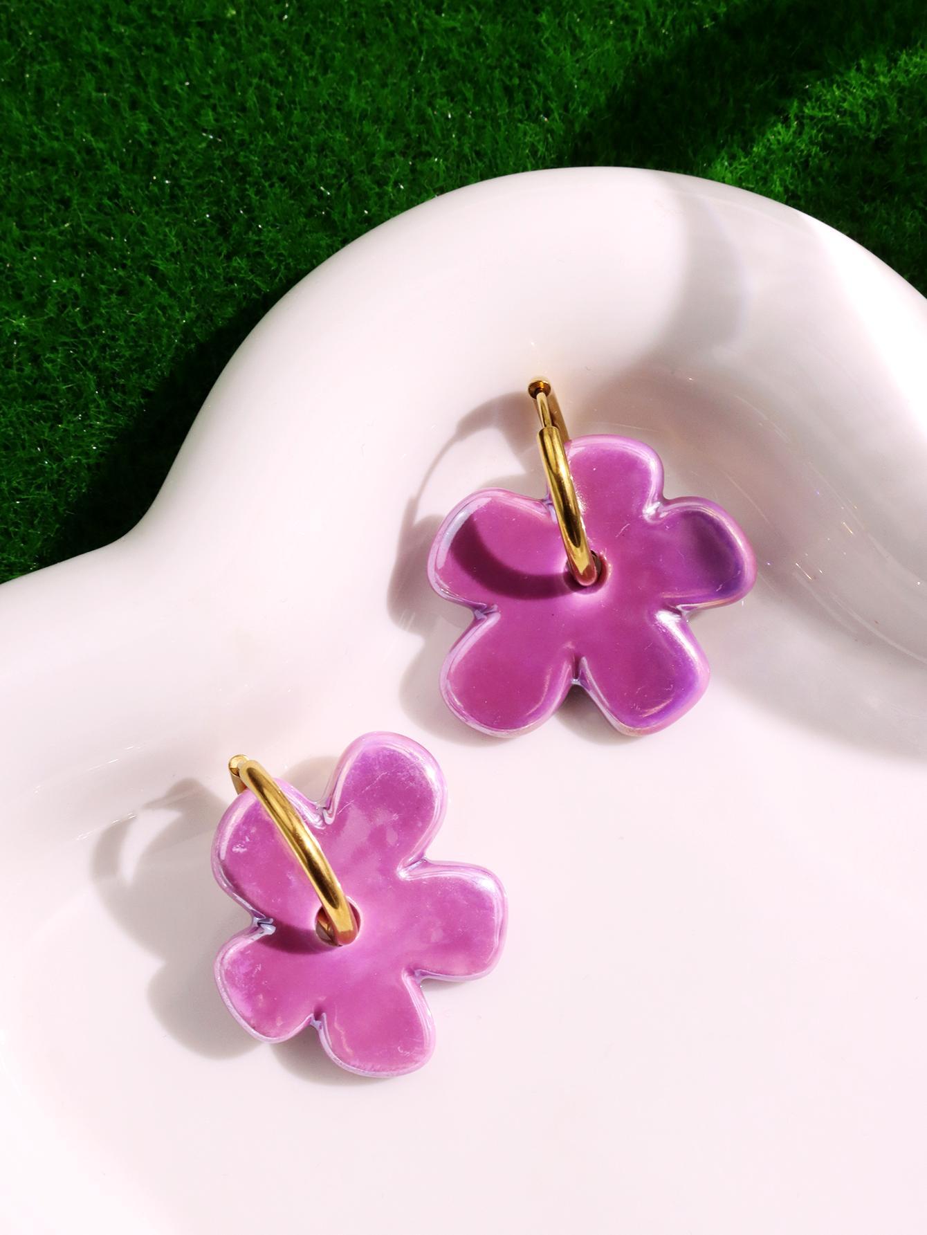 Munira Ceramic Bloom Drop Earrings - Lemon Yellow [9DF1KPFW]