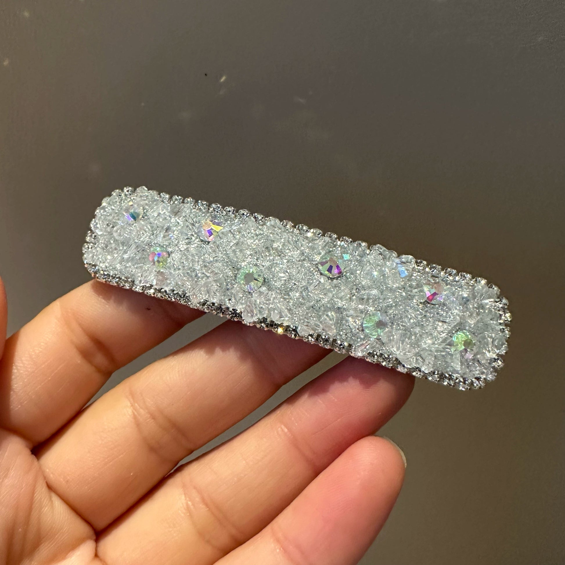 Lianne Crystal Square Hair Clip - White Single [VUDV1P0W]