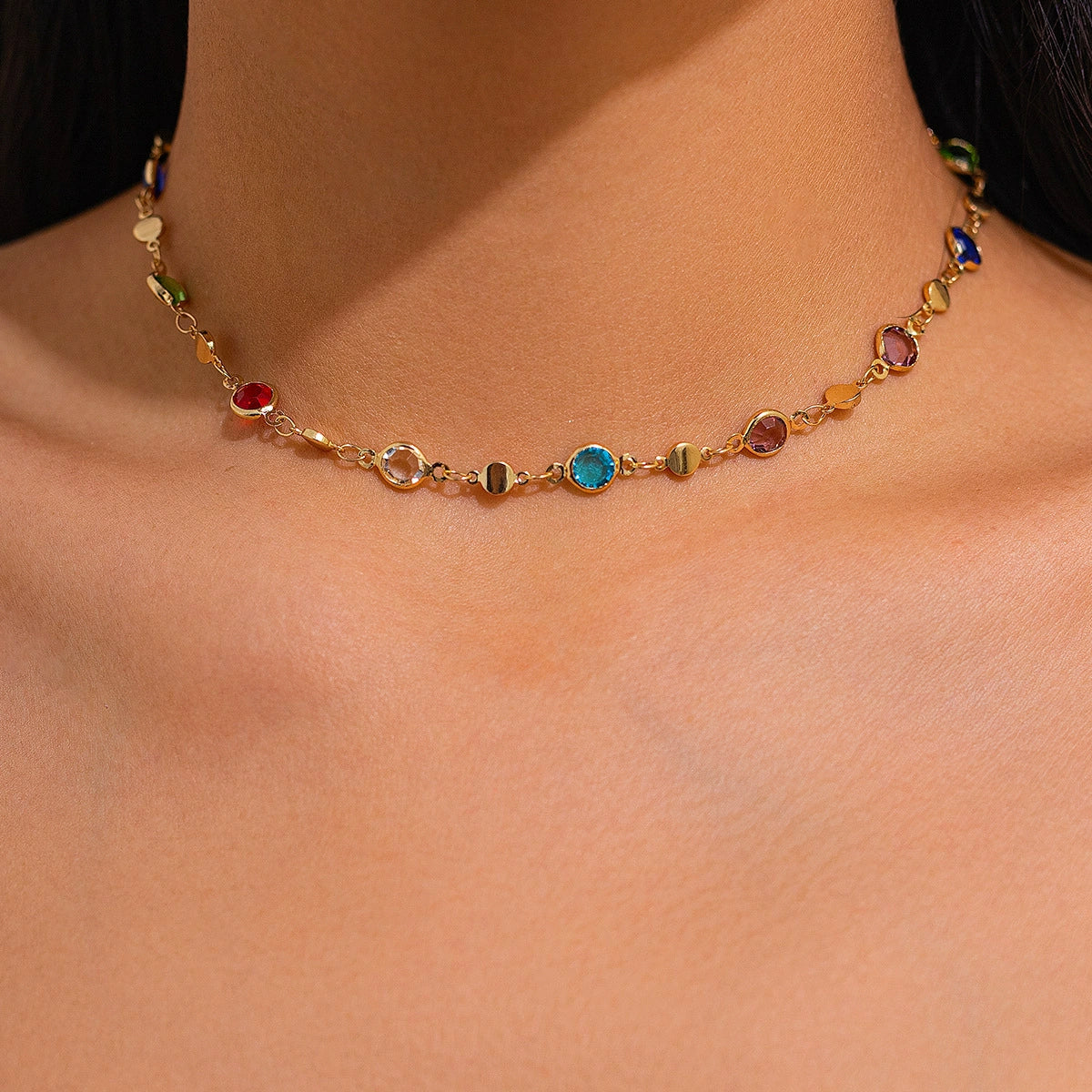 Corah Heart & Square Crystal Necklace - Style 1 Necklace Gold-tone [W3G84CKV]