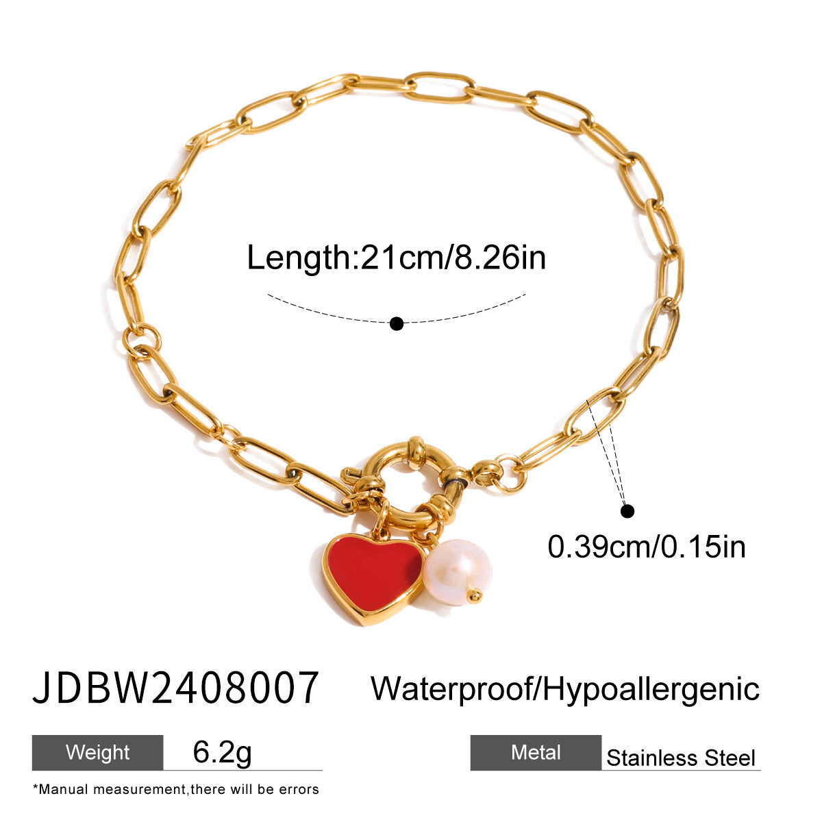 Rayan Pearl Heart Bracelet - JDBW2408007 [V66JZI96]