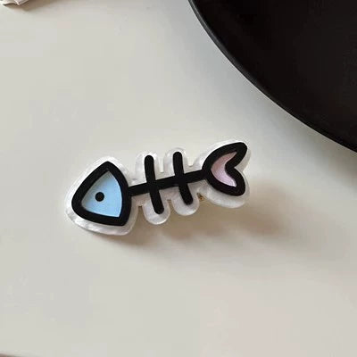 Camillia Whimsical Fish Clips - Blue Fishbone [M0VL3QRE]