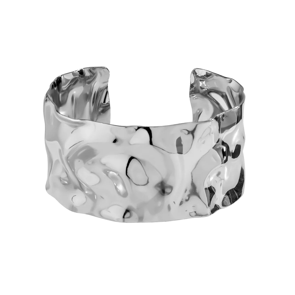 Hazyl Textured Cuff Bracelet - Silver