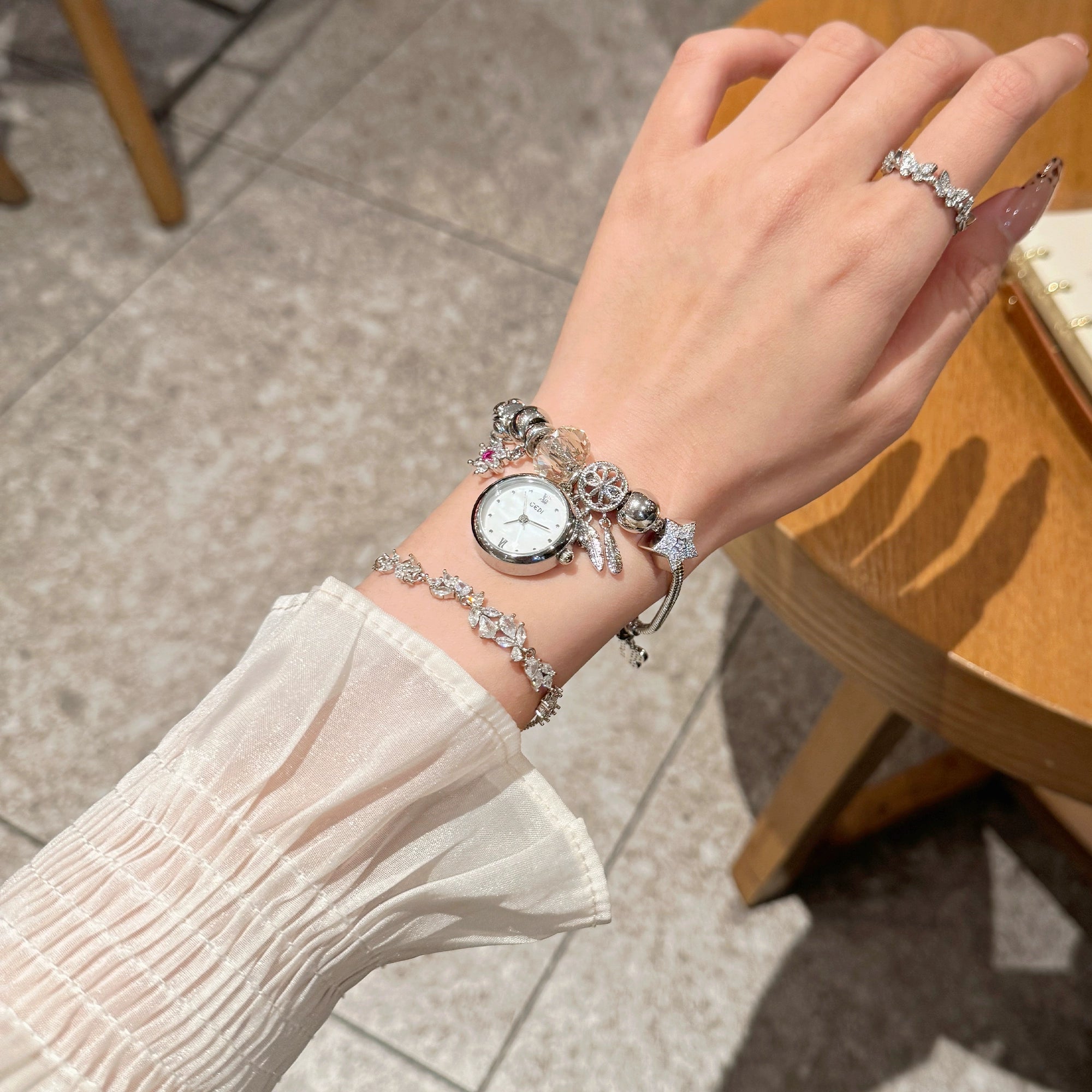 Alexus Charm Bracelet Watch - Dreamcatcher Silver [MBTNECX3]