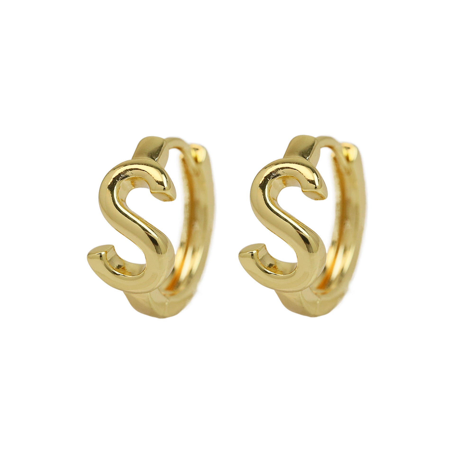 Haylee Gold Letter Stud Earrings - S [LNNY4FFC]
