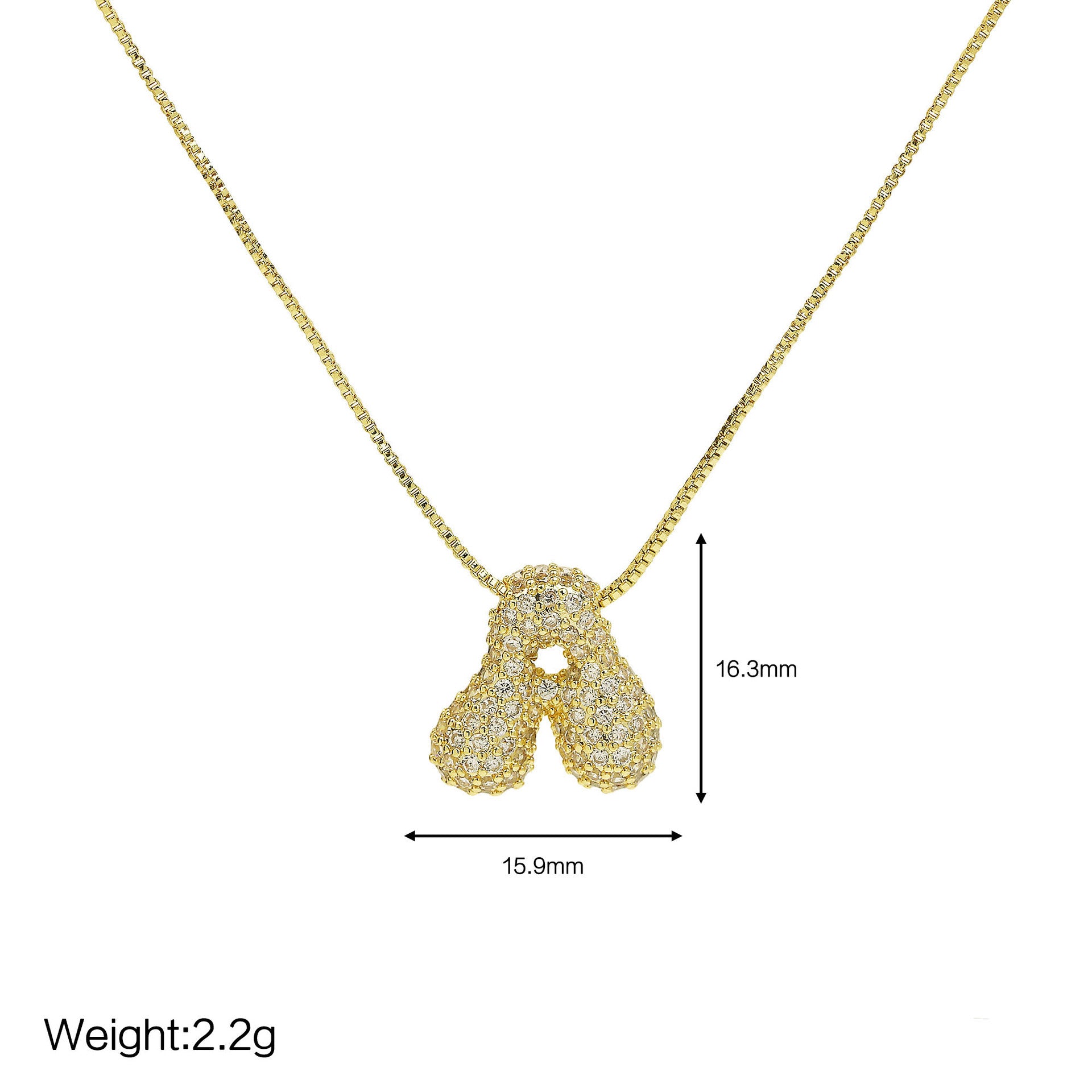 Francis Bubble Initial Necklace - Gold Necklace A [4LQALCV9]