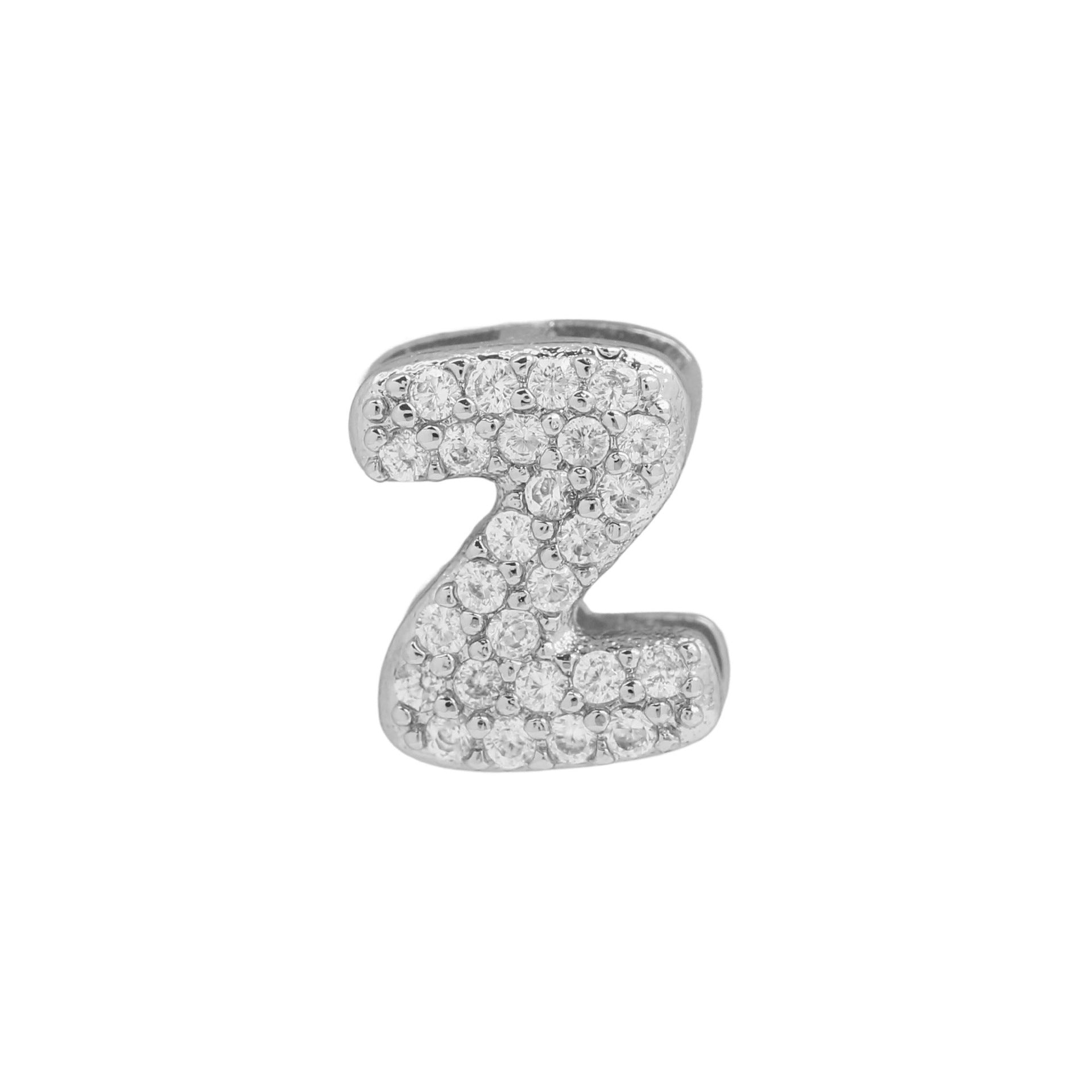 Rosalyn Bubble Letter Necklace - Silver Letter Z Pendant [QLCX4QY7]
