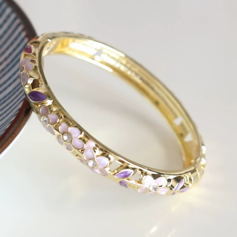 Camiya Cloisonné Bloom Bracelet - Purple Style D [KC710KLP]