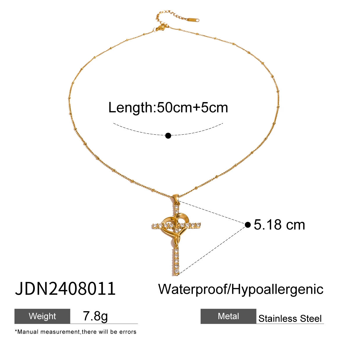 Zenaida Layered Cross Necklace - JDN2408011 [D1LAQJPW]