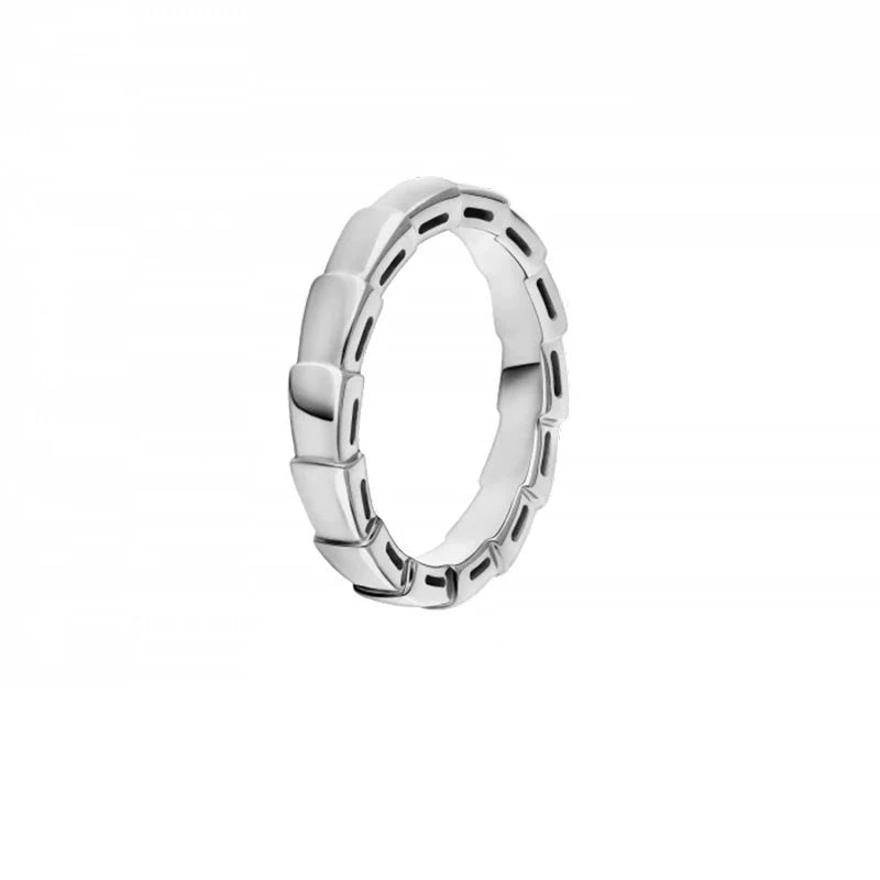 Maylie Serpent Coil Ring - Narrow White Gold Serpent (No Diamond)