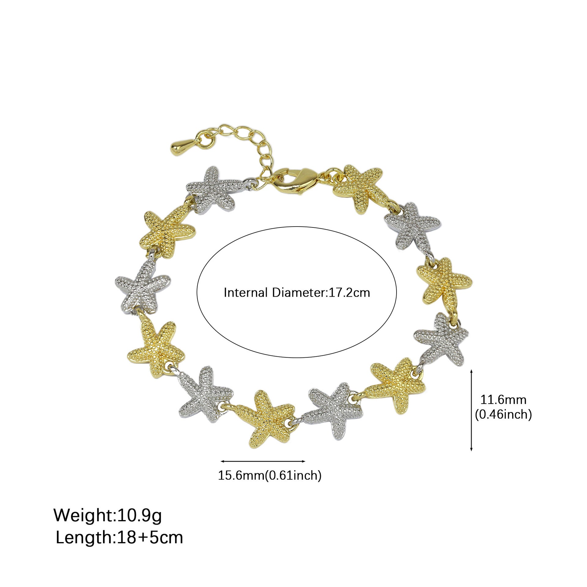 Defne Ocean Charm Bracelet - Starfish Bracelet [OAW5B905]