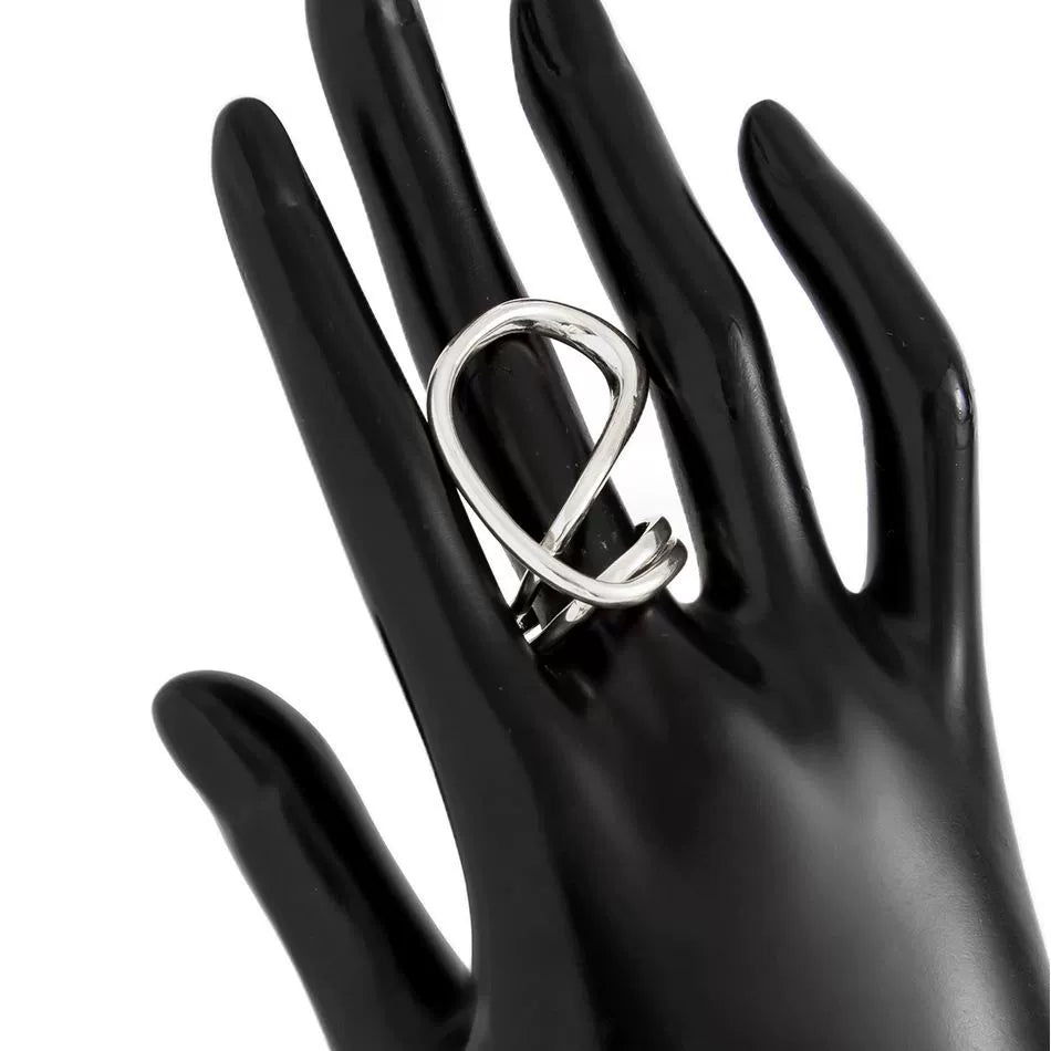 Ailynn Asymmetrical Pleated Metal Bracelet - Ring White Gold Style 2 [0EP5HVMW]
