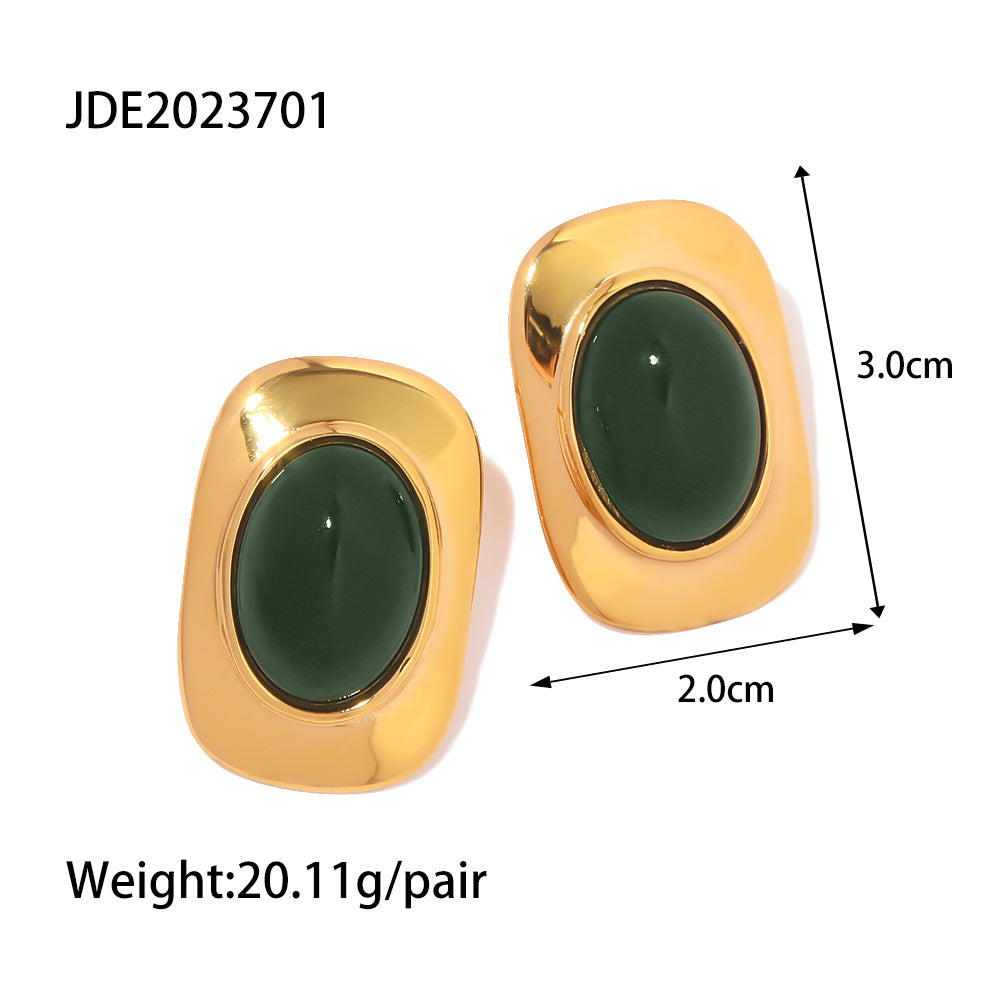 Meera Agate Stud Earrings - JDE2023701 [4GVGXMMV]