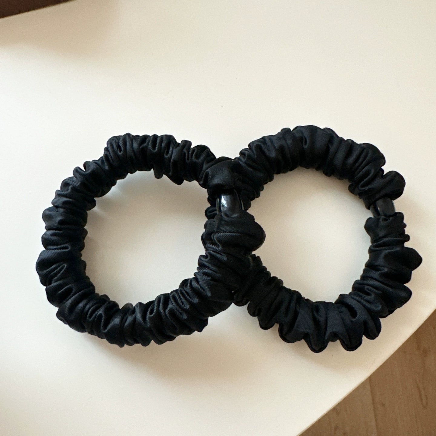 Khalani Satin Hair Scrunchie - Black (Pair) [LO9CLX73]