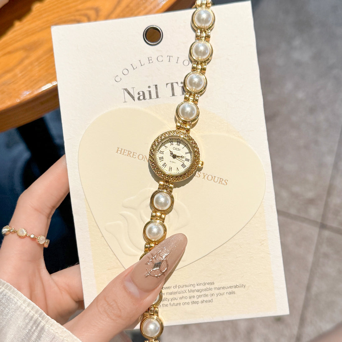 Jasper Pearl Bracelet Watch - Light Luxury Platinum Gold [6B7P0TJU]