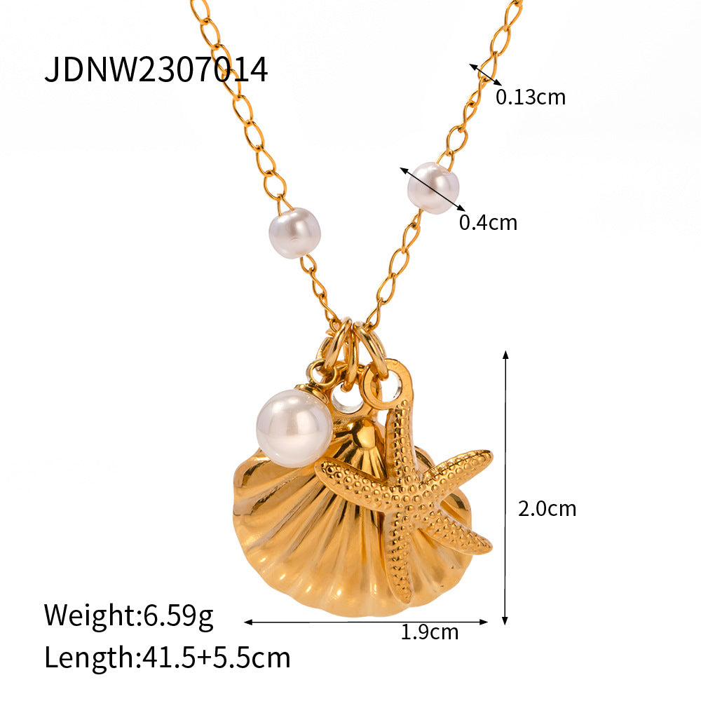 Tyanna Pearl Shell Necklace - JDNW2307014 [IAP02VFU]