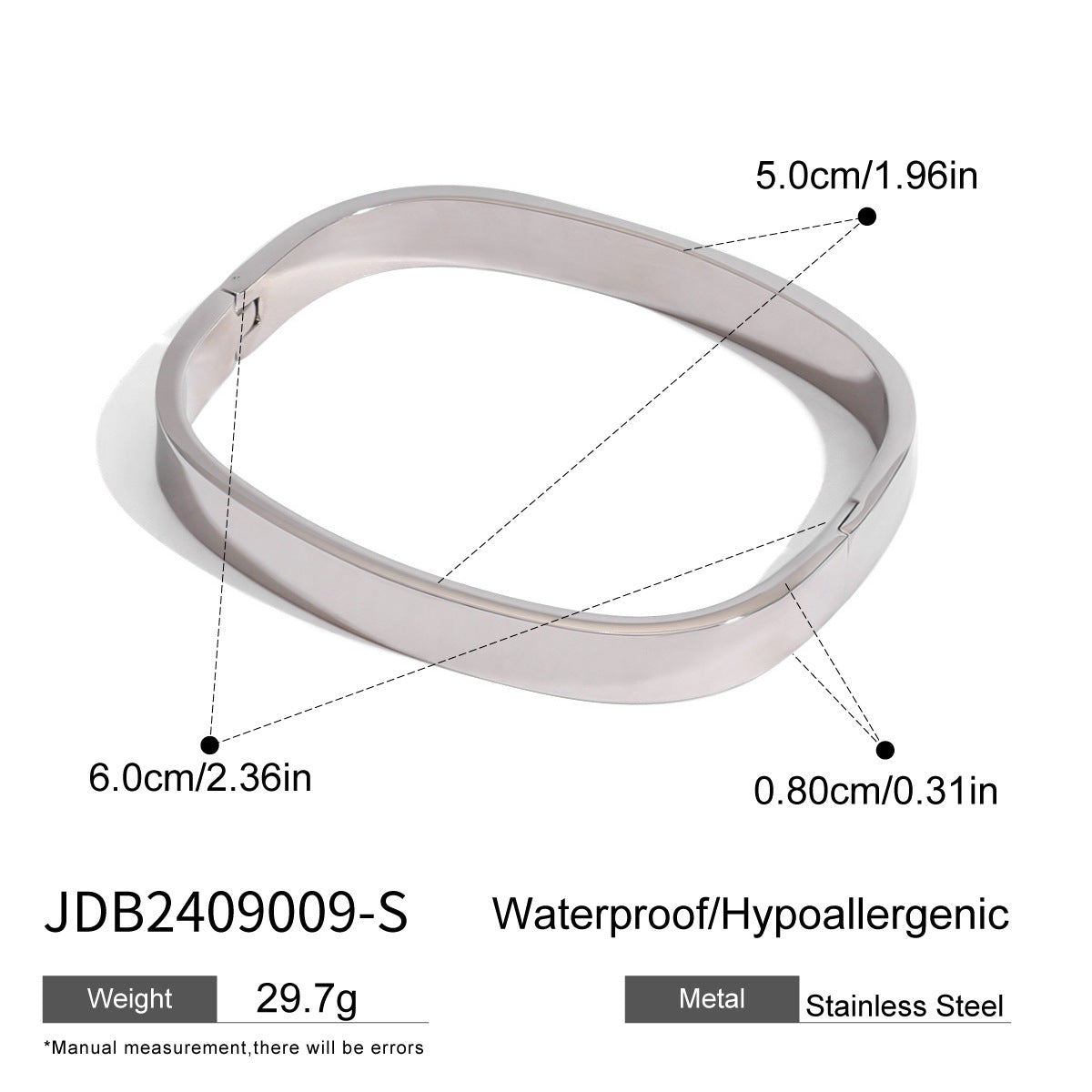 Dia Modern Buckle Cuffs - JDB2409009-S [R9LEXP7R]