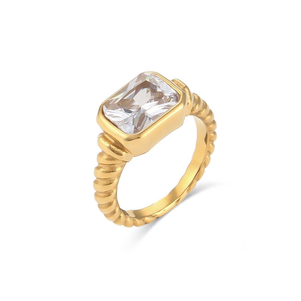 Alycia Croissant Zircon Ring - White [GYIES3TF]