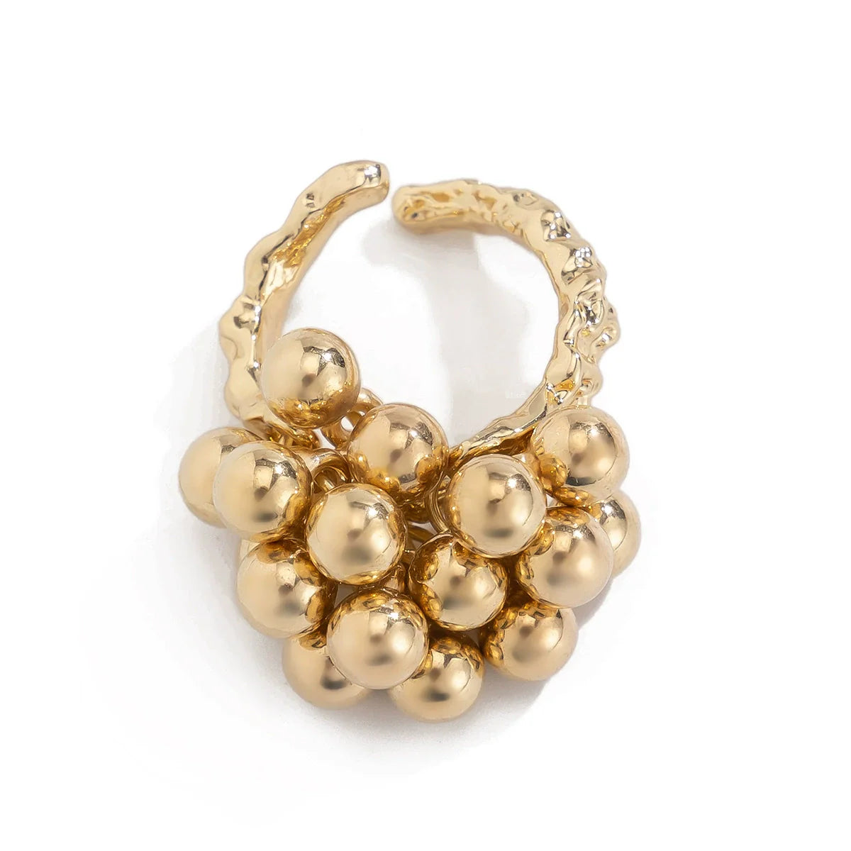 Acelyn Sculptural Wave Ring - Light Gold