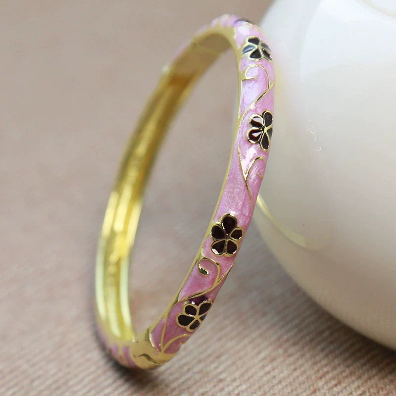Lakelynn Delicate Floral Bangle - Taupe