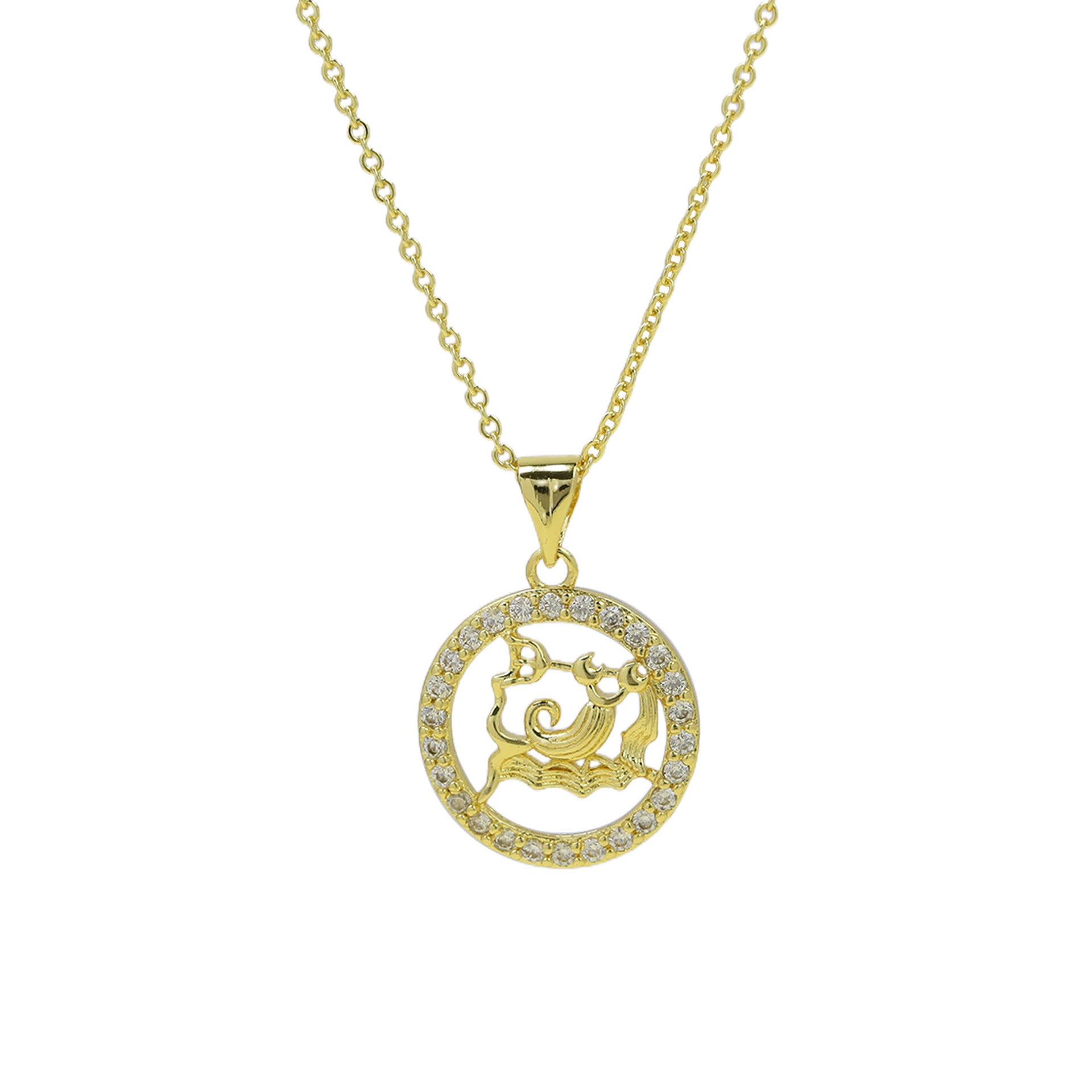 Jaylinn Zodiac Disc Necklace - Aquarius [S28AP76K]