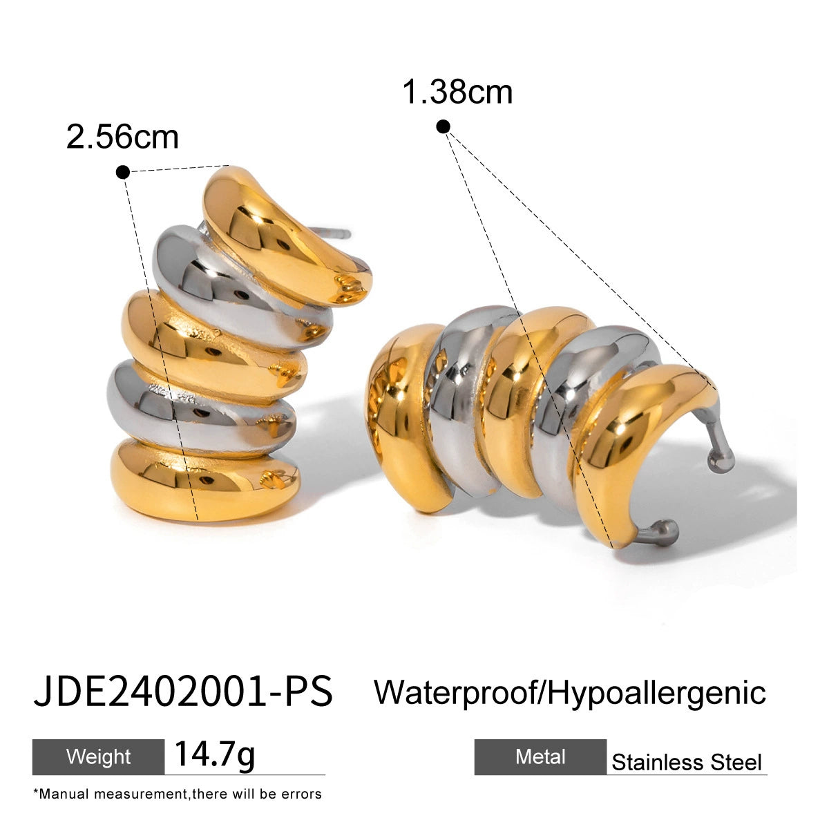 Mai Two-Tone Steel Earrings - JDE2402001-PS [V2F2IZ2V]