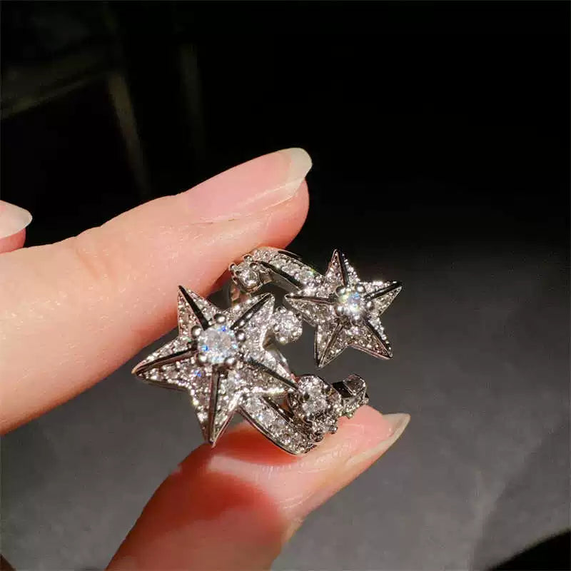 Jaqueline Galaxy Meteor Jewelry - Zircon Double Meteor Ring [ZLP8FFYM]