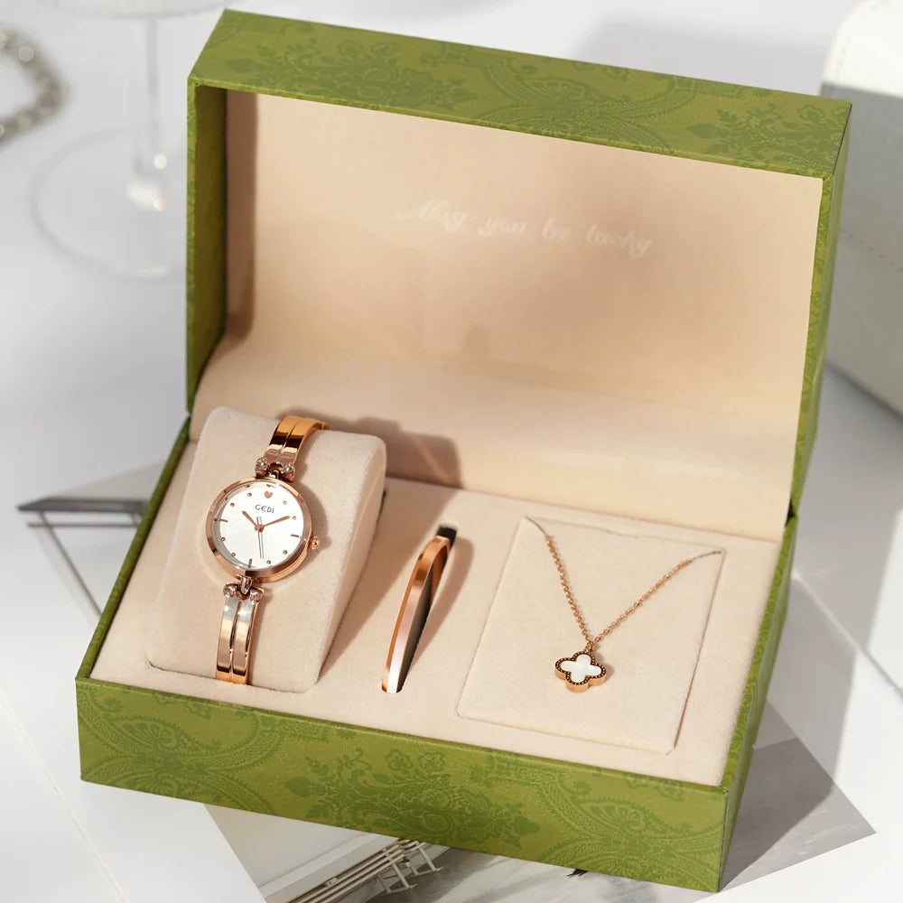 Alayjah Petite Chain Watch - Rose Gold White (Gift Box)