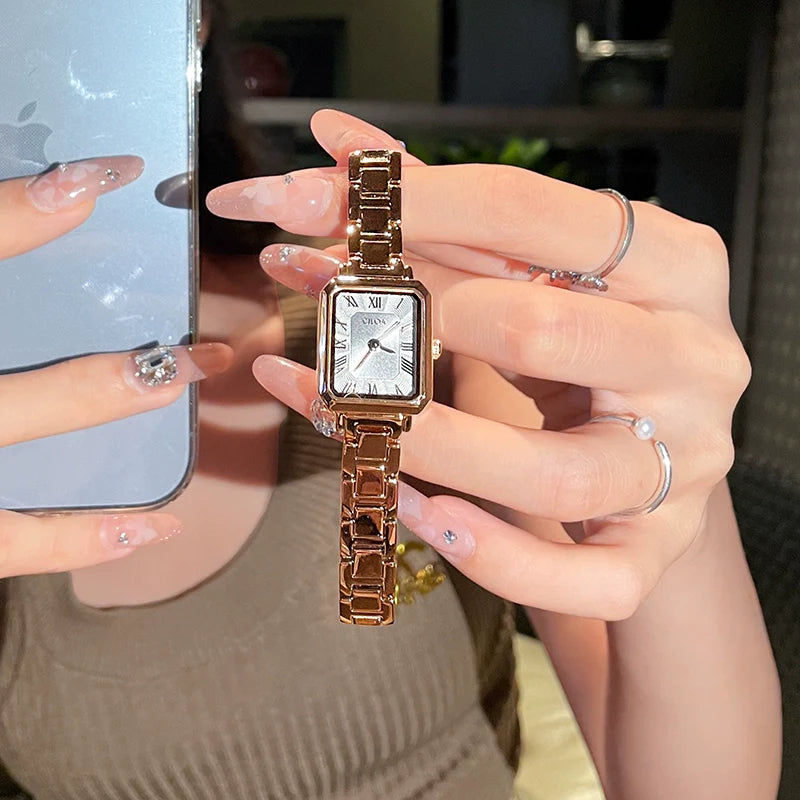 Jovanna Art Deco Square Watch - Rose Gold