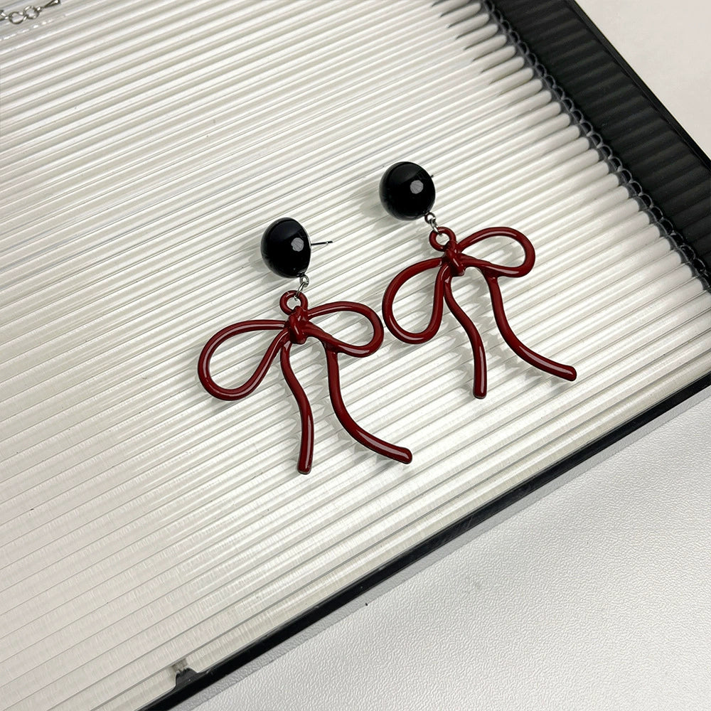 Makenna Bow Pendant Necklace - Bow Earrings [HW9Z4YX1]