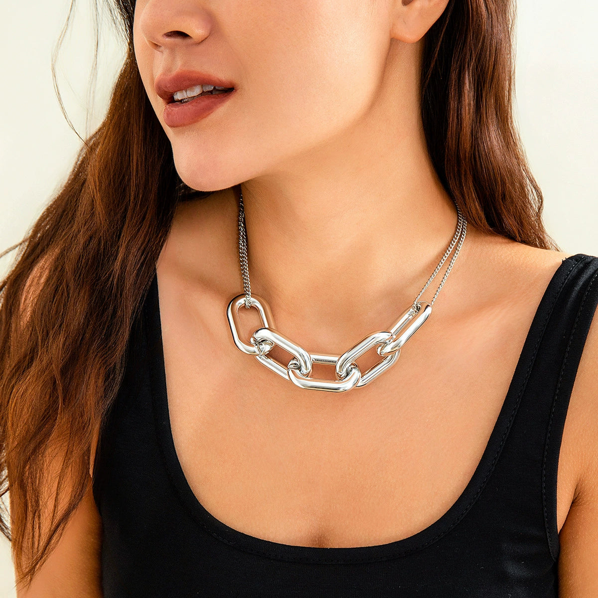 Mariajose Statement Chain Necklace - Silver [QPHPCLDW]