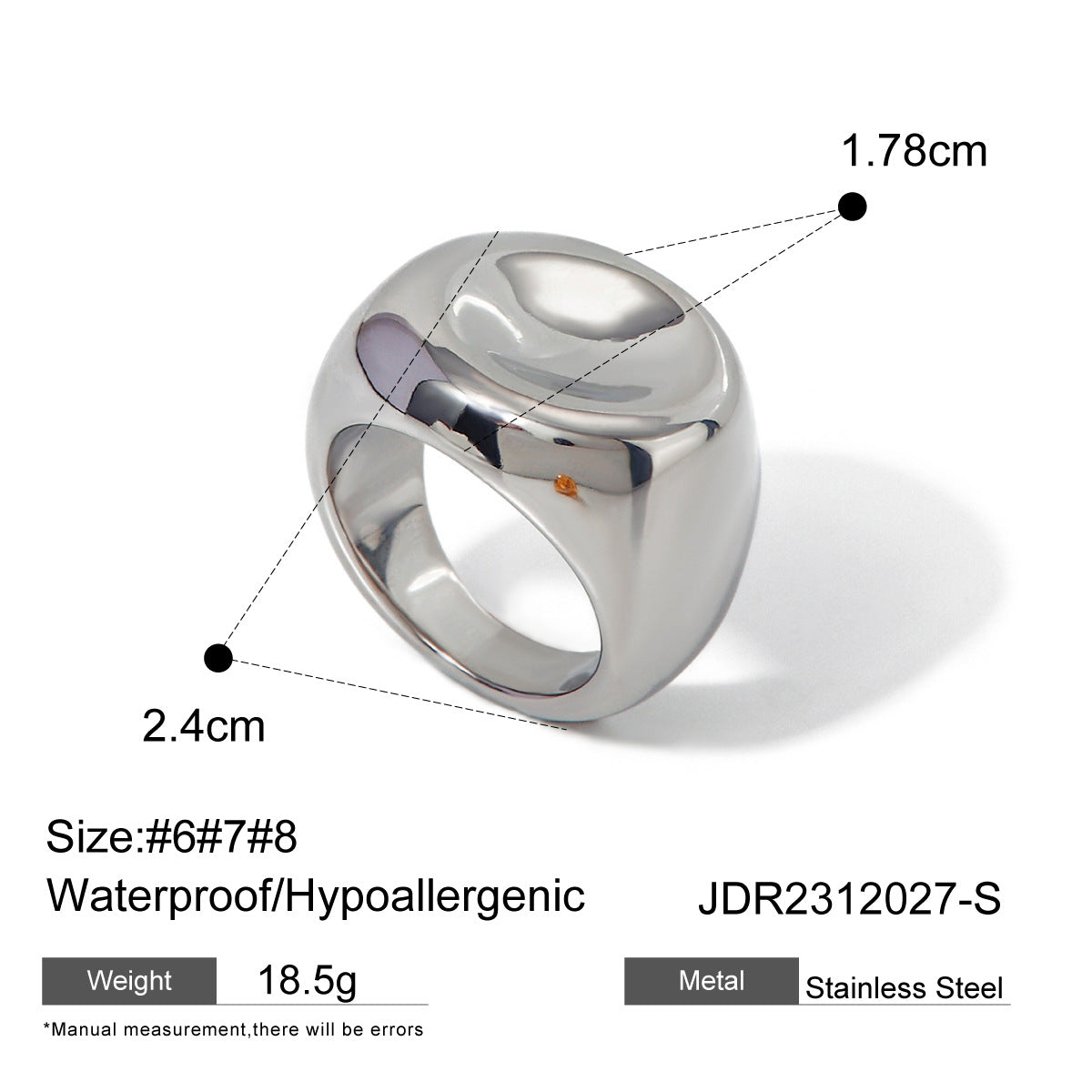 Arlynn Natural Stone Steel Ring - JDR2312027-S-8 [ZVSQW8O1]