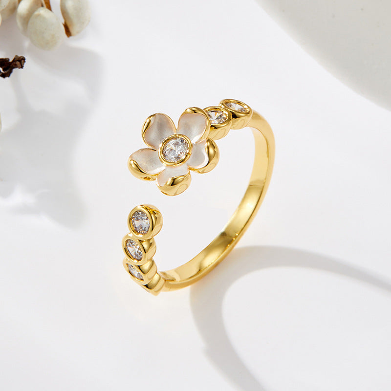 Imelda Metal Bloom Ring - Champagne Gold [6818S5YY]