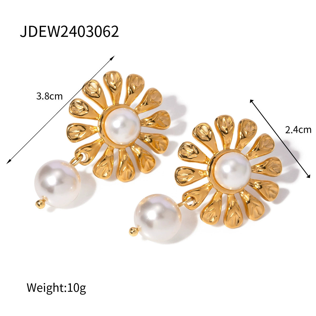 Queena Titanium Pearl Hoops - JDEW2403062 [1MBGFMM4]