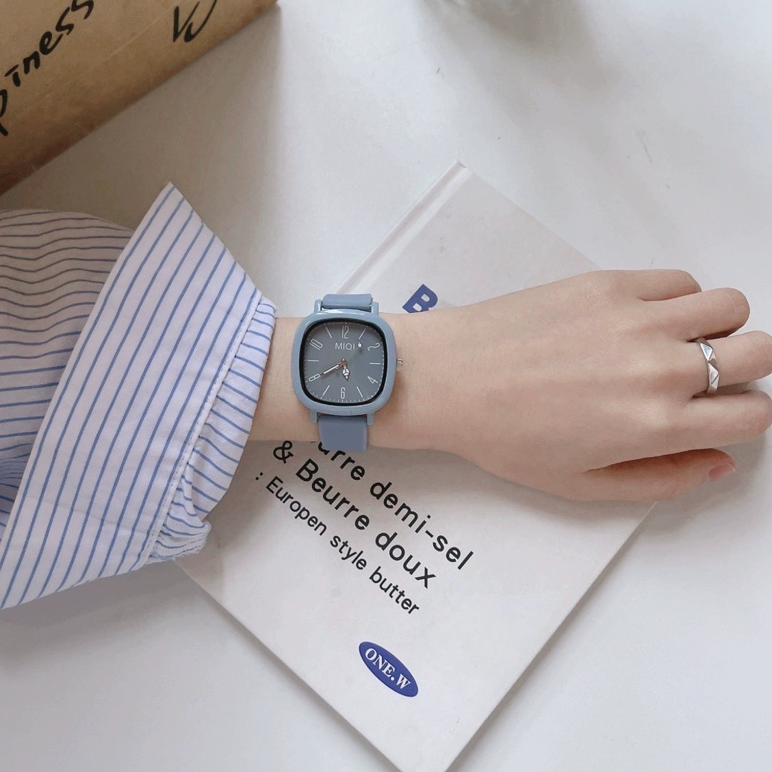 Porter Square Timepiece - Grey Blue [OJHPIXBL]