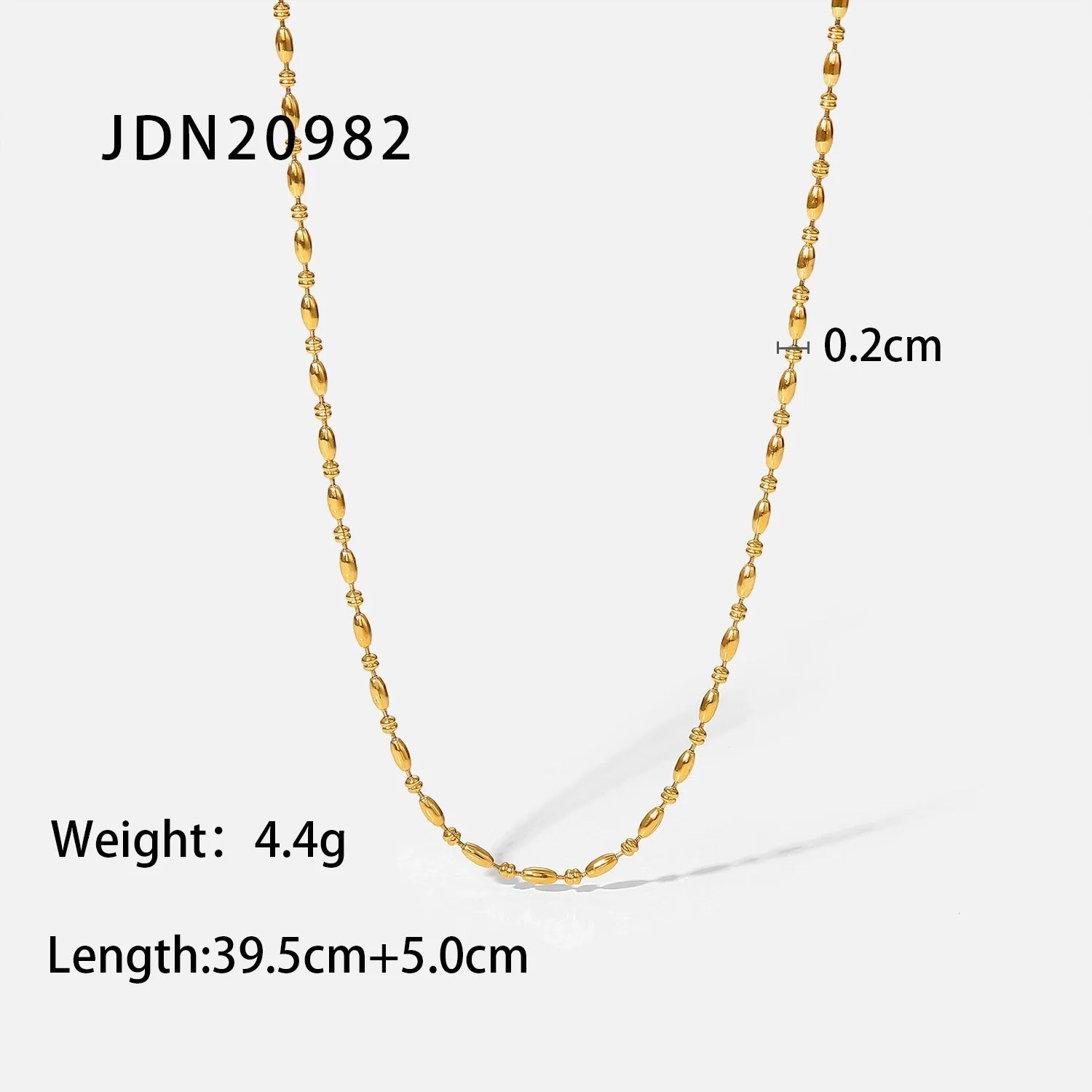 Paetyn Gold Layered Oval Necklace - JDN20982