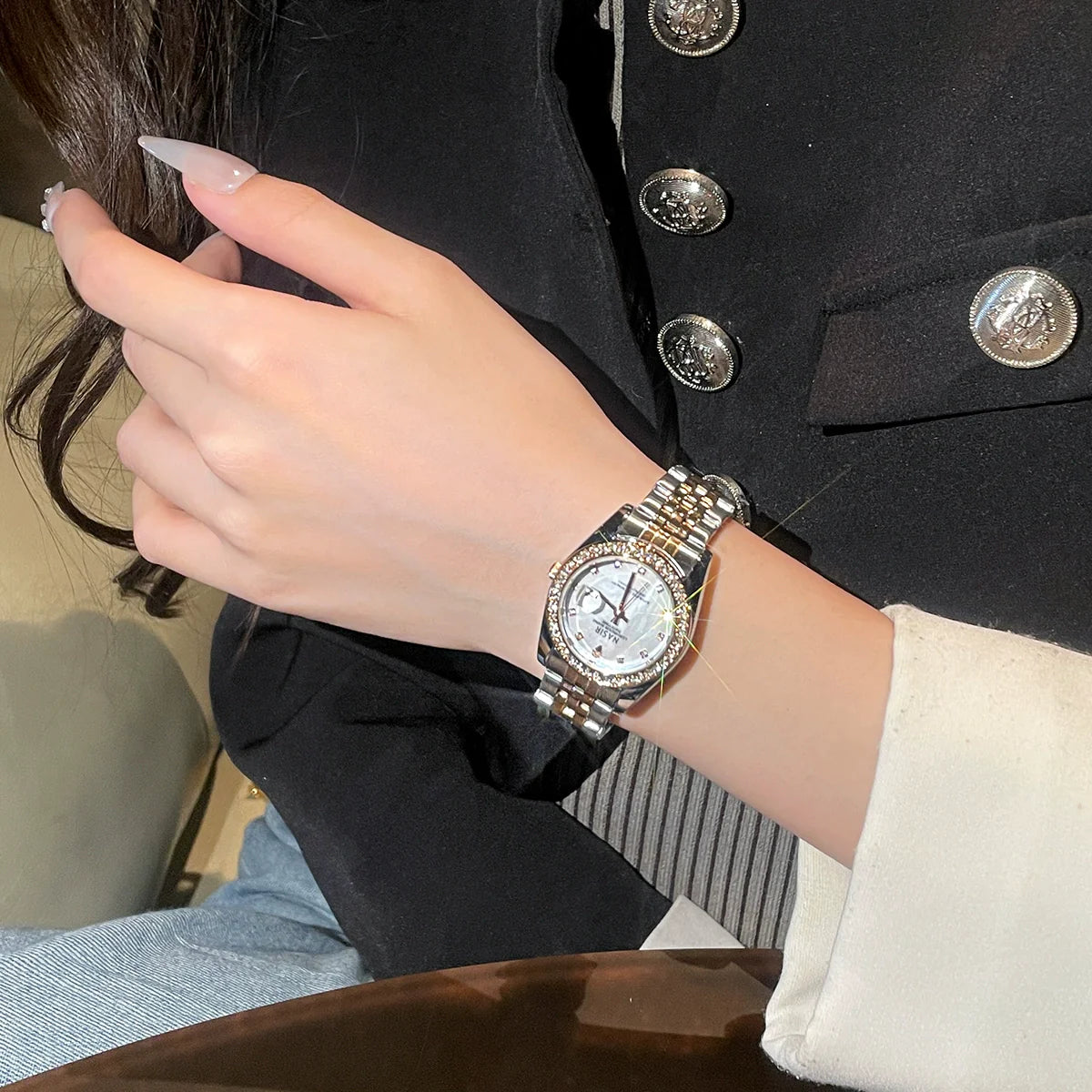 Elleigh Radiant Quartz Watch - Silver with White Dial