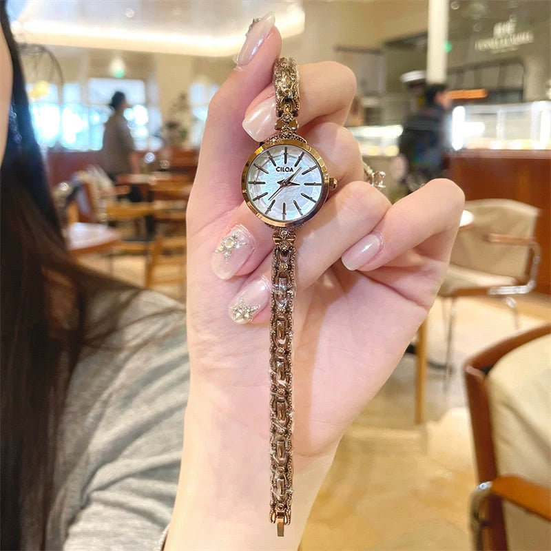 Alyvia Petite Link Watch - Coffee