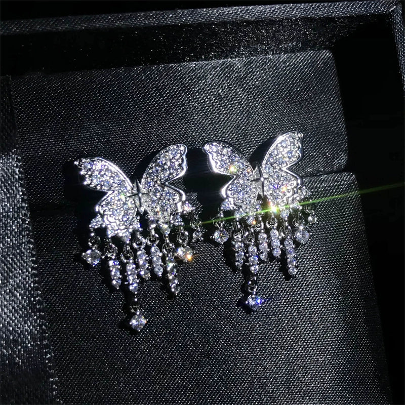 Faiza Zircon Butterfly Drop Earrings - Ear Stud Style [P9P0RXKW]