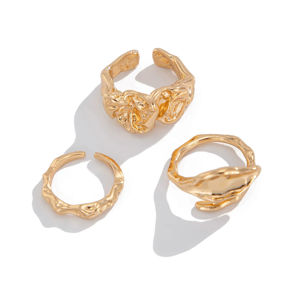Rubie Stackable Open Ring Set - Light Gold