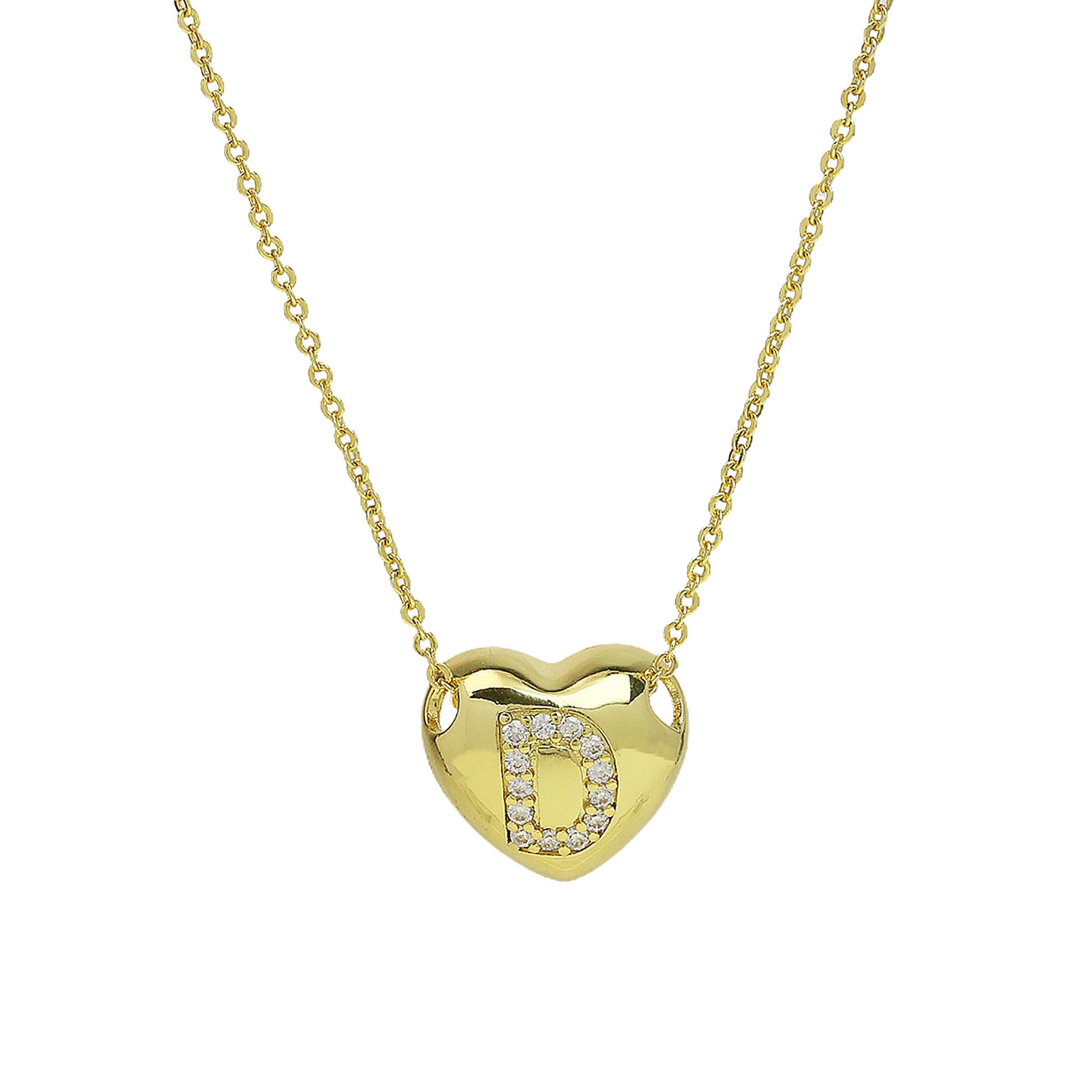 Una Heart Initial Necklace - Letter D [66D7KWAV]