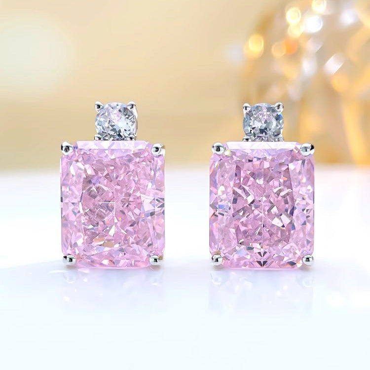 Lailani Radiant Carat Jewelry Set - Pink Diamond Ear Studs [WX22DAA1]