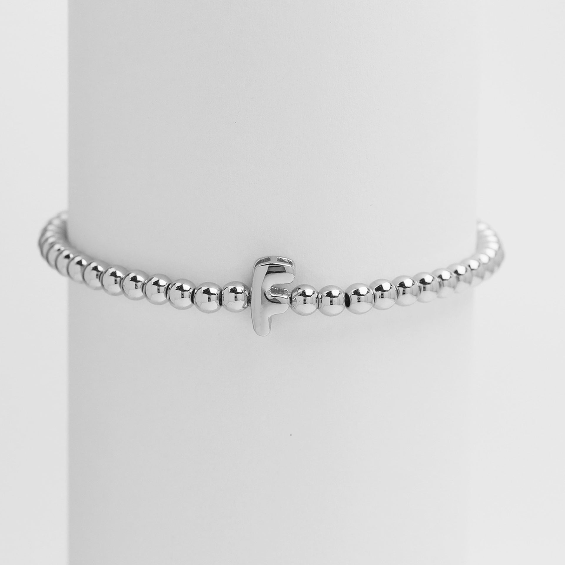 Jorie Polished Letter Bracelet - Silver F [K19MBDCA]