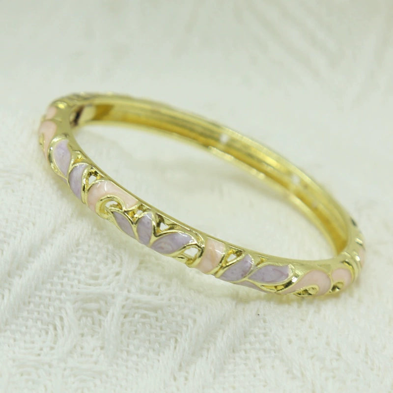Weslynn Cloisonné Floral Bracelet - Light Purple B-Style [8SKNX7FO]