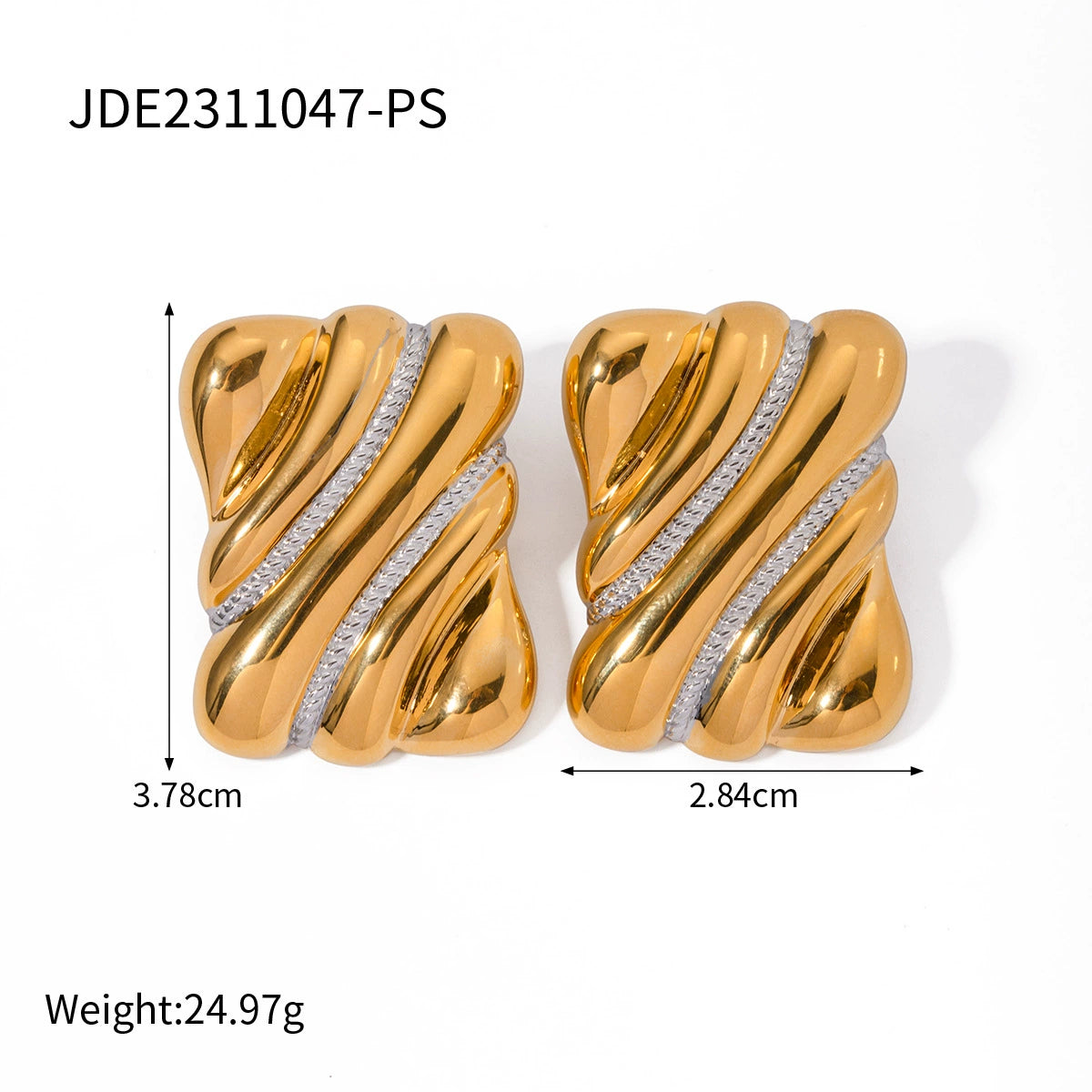 Linda Geometric Contrast Earrings - JDE2311047-PS [ZOT2UEZ3]