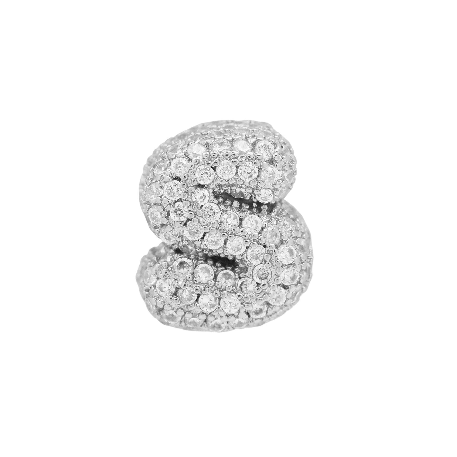 Jehlani Zircon Bubble Letter Necklace - Silver S Pendant [33LUR14I]