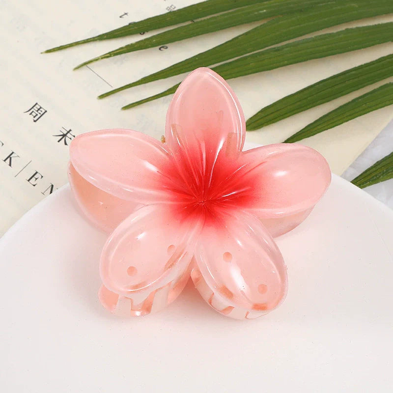 Myanna Gradient Floral Claw Clip - Pink